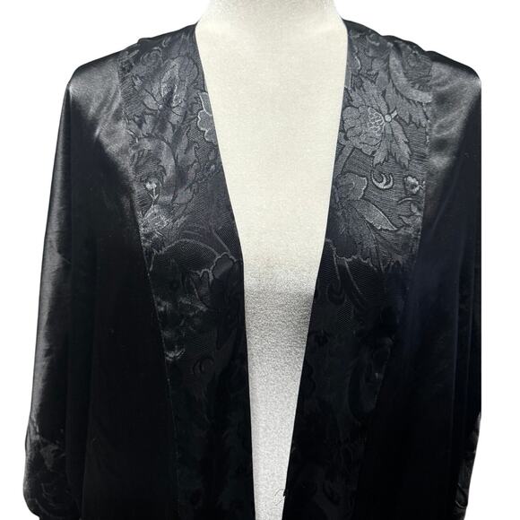 Vintage Victoria’s Secret Gold Label Black Satin Robe (Missing Belt) - Picture 4 of 5